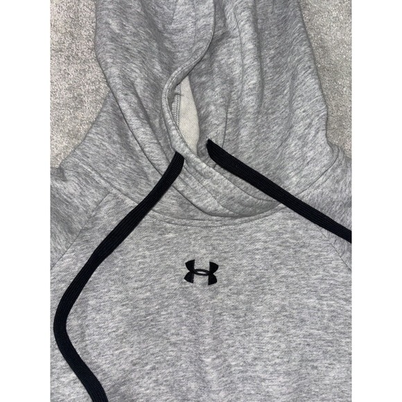 Under Armour women's UA Hustle Fleece Hoodie Sweater Grey Heather Medium EUC‎ - Picture 2 of 6